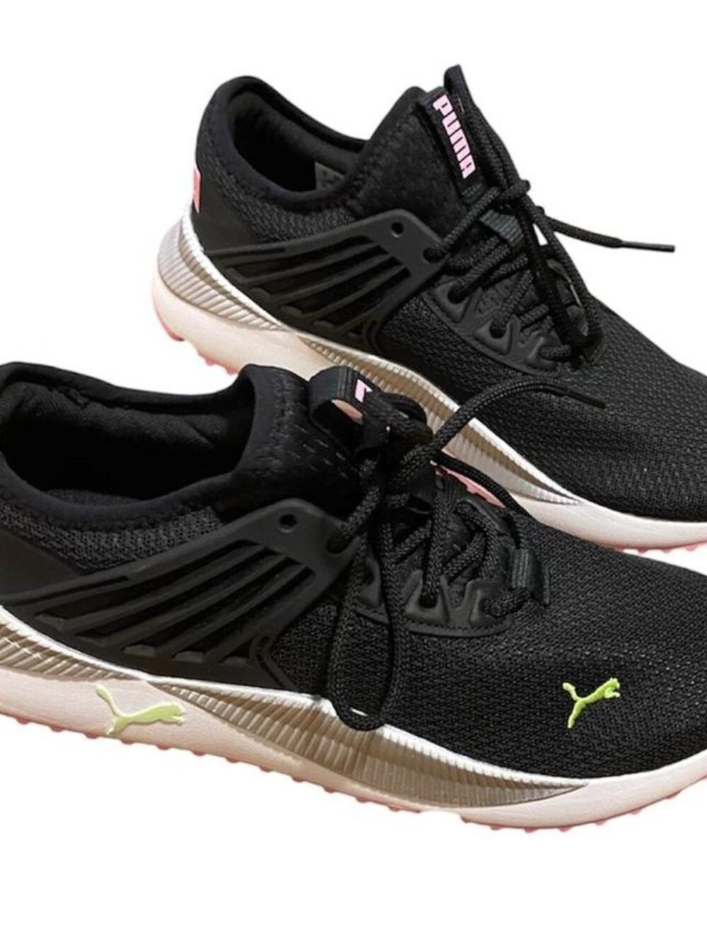 Puma black and pink sportswear sneakers